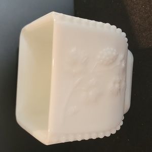 Cottagecore/Shabby Chic - Vintage White Milk Glass Square Bowl